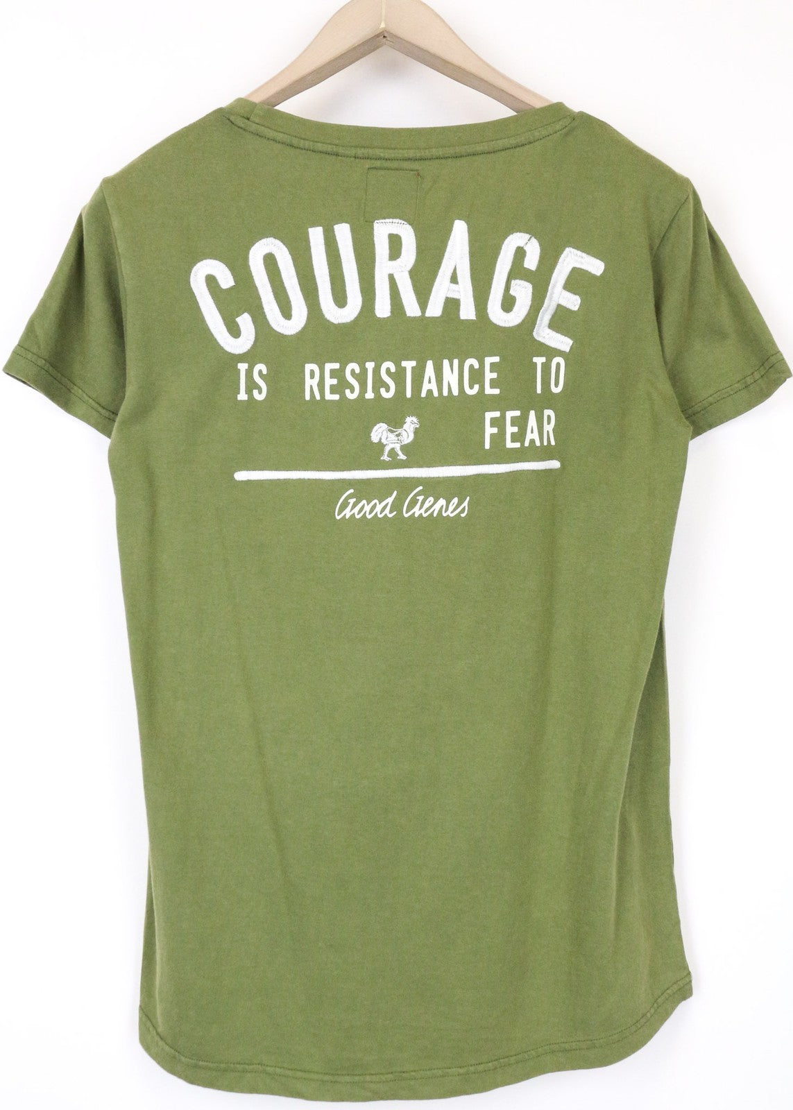 GOOD GENES Men's T-Shirt M Green Cotton Short Sleeve Pullover Logo Tee