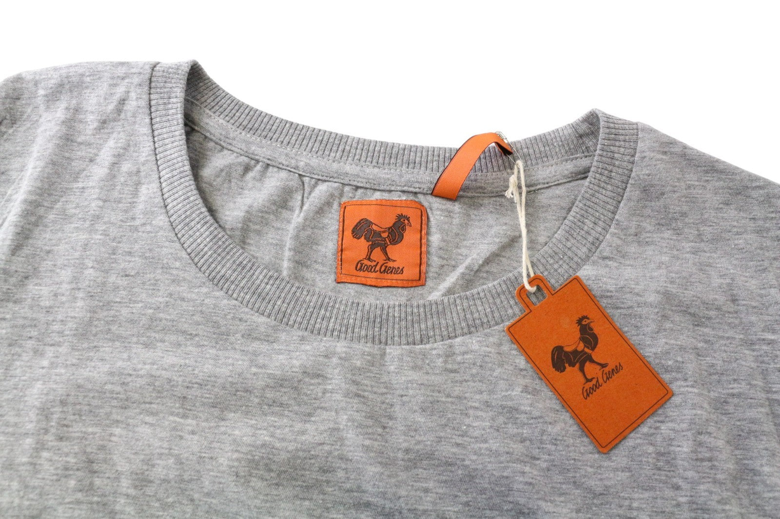 GOOD GENES Men's T-Shirt M Grey Melange Jersey Cotton Mix Crew Neck Tee