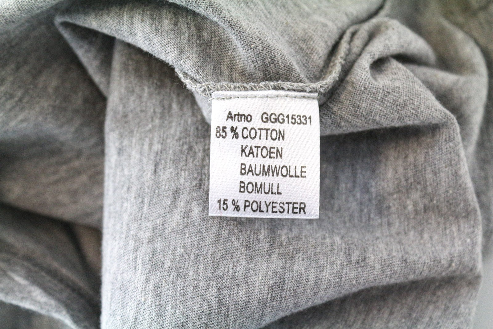 GOOD GENES Men's T-Shirt M Grey Melange Jersey Cotton Mix Crew Neck Tee