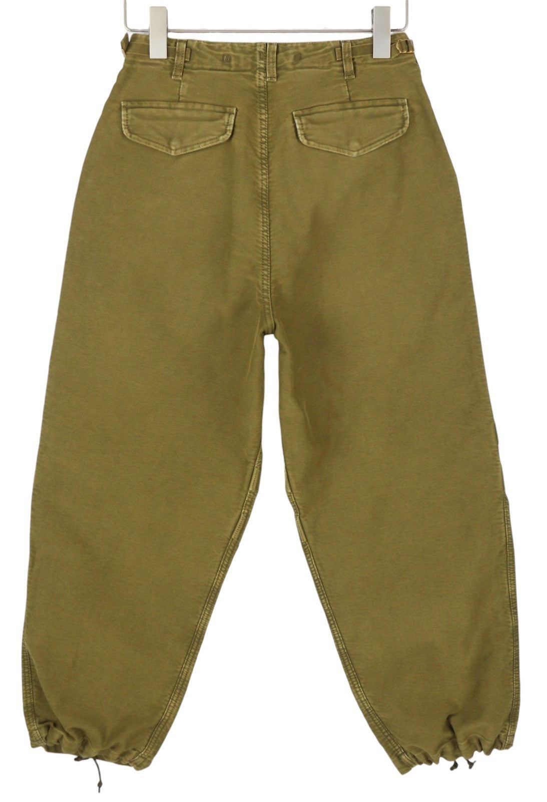 R13 Ankle Military Women Trousers 25 Olive Garment Dyed Cargo Zip FW25 RRP1199