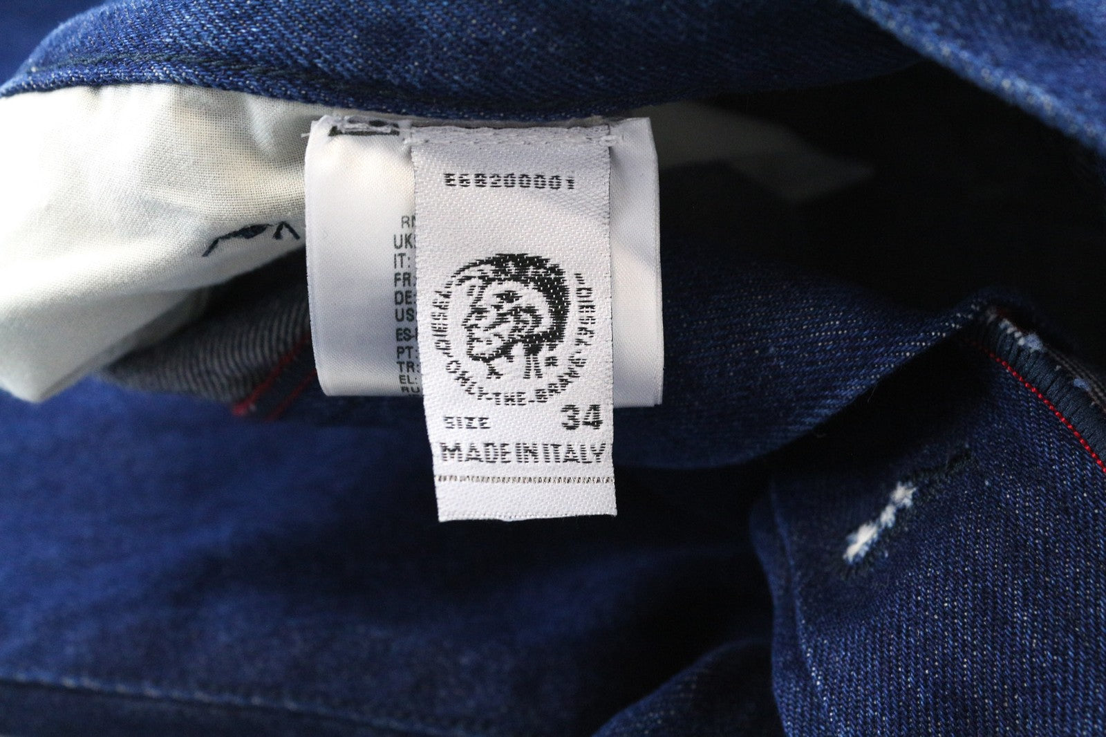 DIESEL Mharky 0078F vyriški džinsai W34 mėlyni, ploni, netempiami, su sagomis, aptempti 