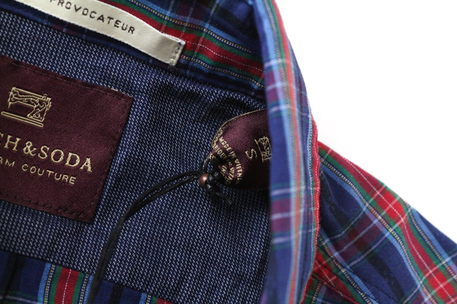 SCOTCH & SODA Men's Shirt S Mid Blue Plaid Checked Cotton Button-Up Casual