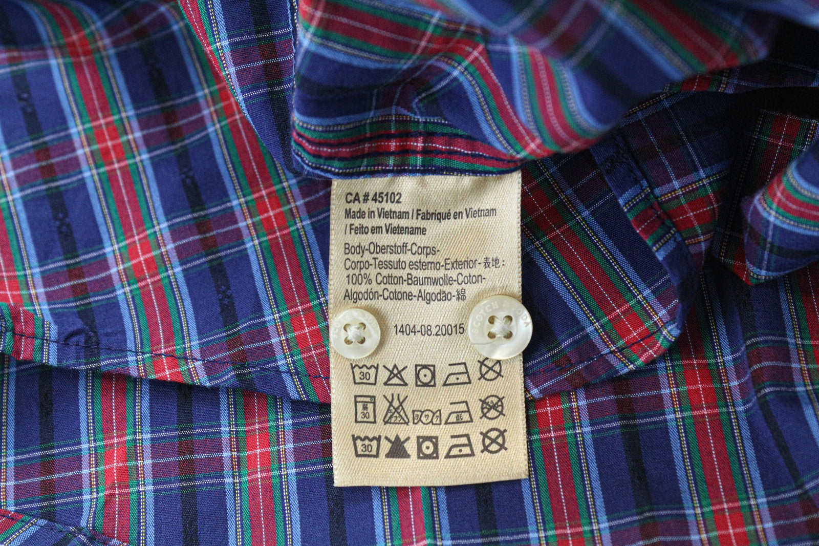 SCOTCH & SODA Men's Shirt S Mid Blue Plaid Checked Cotton Button-Up Casual