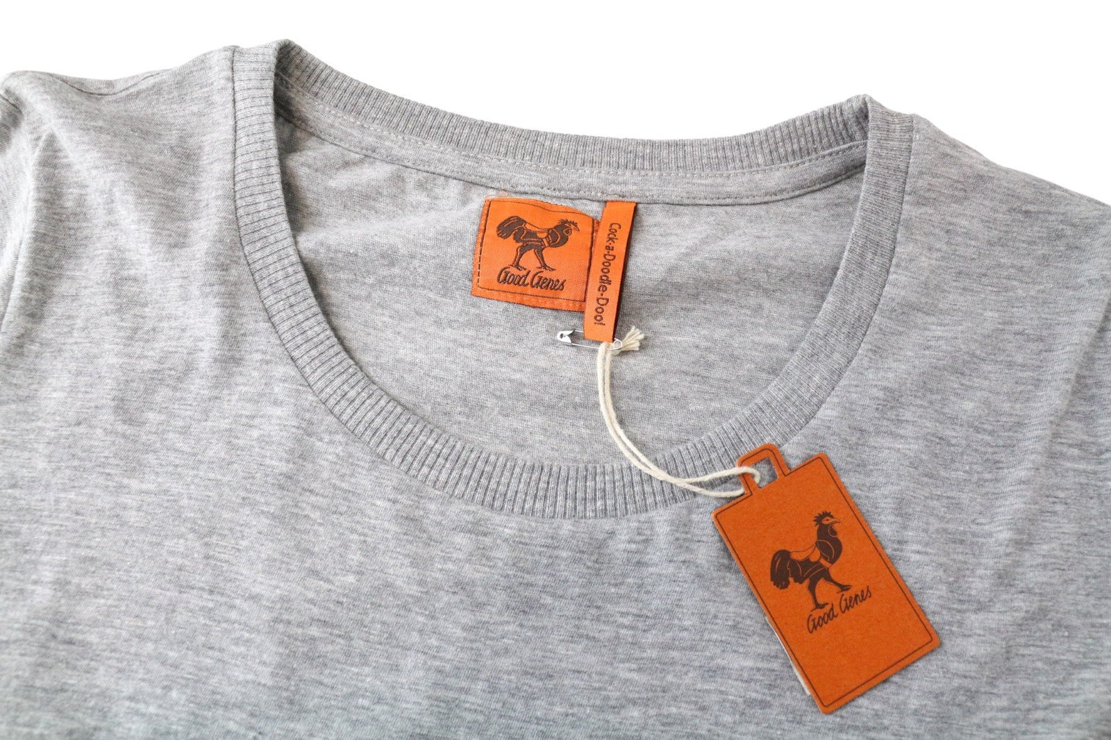 GOOD GENES Men's T-Shirt S Grey Melange Cotton Blend Jersey Crewneck Tee