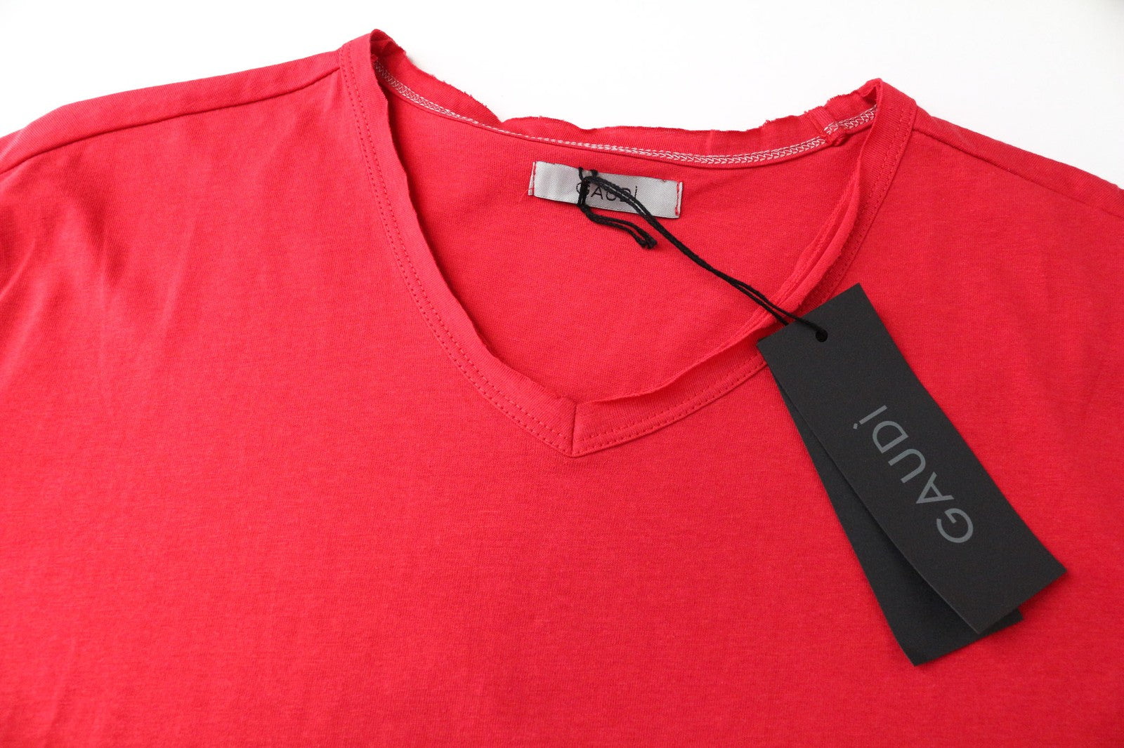 GAUDI Men's T-Shirt XL Red Cotton Short Sleeve Plain Pullover Tee Casual