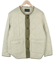 ALLSAINTS Foxi Liner Women Jacket EU42 Green Button-Up Quilted Crew Neck Pockets