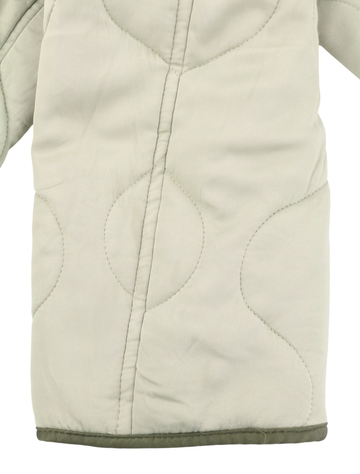 ALLSAINTS Foxi Liner Women Jacket EU42 Green Button-Up Quilted Crew Neck Pockets