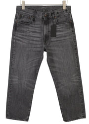 R13 Boyfriend Women Jeans 27 Wilson Black Whiskers Faded Cropped Ankle PS25