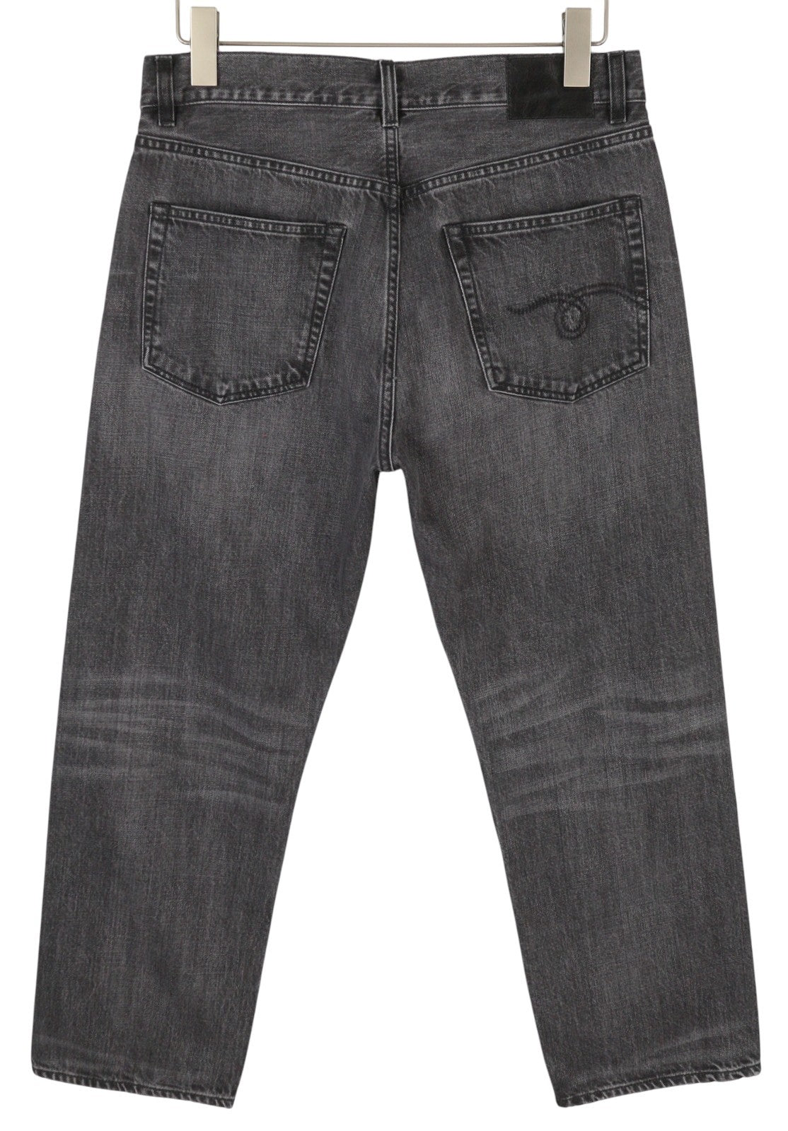 R13 Boyfriend Women Jeans 27 Wilson Black Whiskers Faded Cropped Ankle PS25