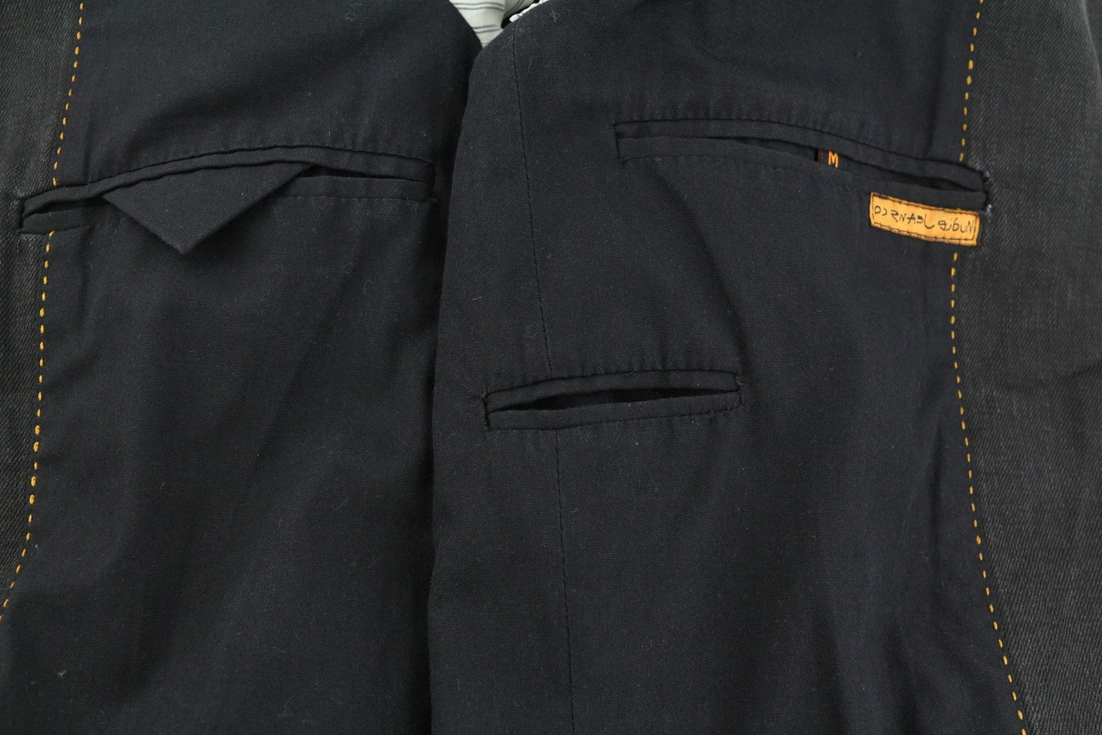 NUDIE JEANS Men Jacket ~M Black Button-Up High Neck Unlined Denim Look Dark