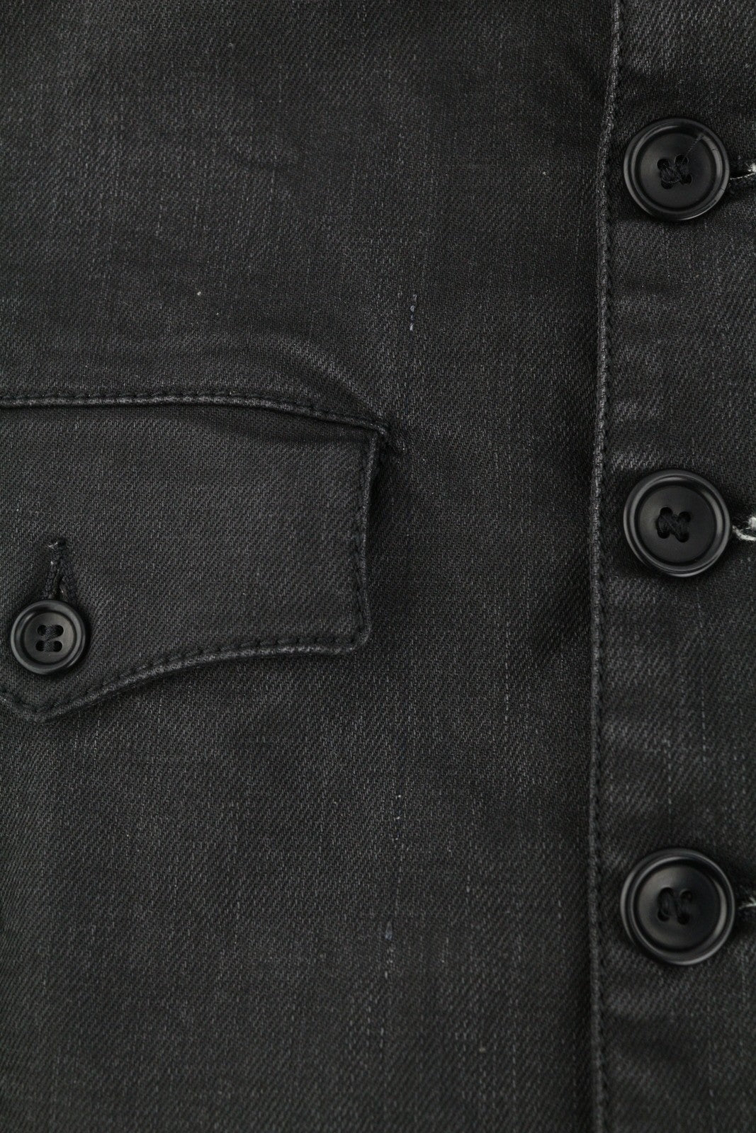 NUDIE JEANS Men Jacket ~M Black Button-Up High Neck Unlined Denim Look Dark