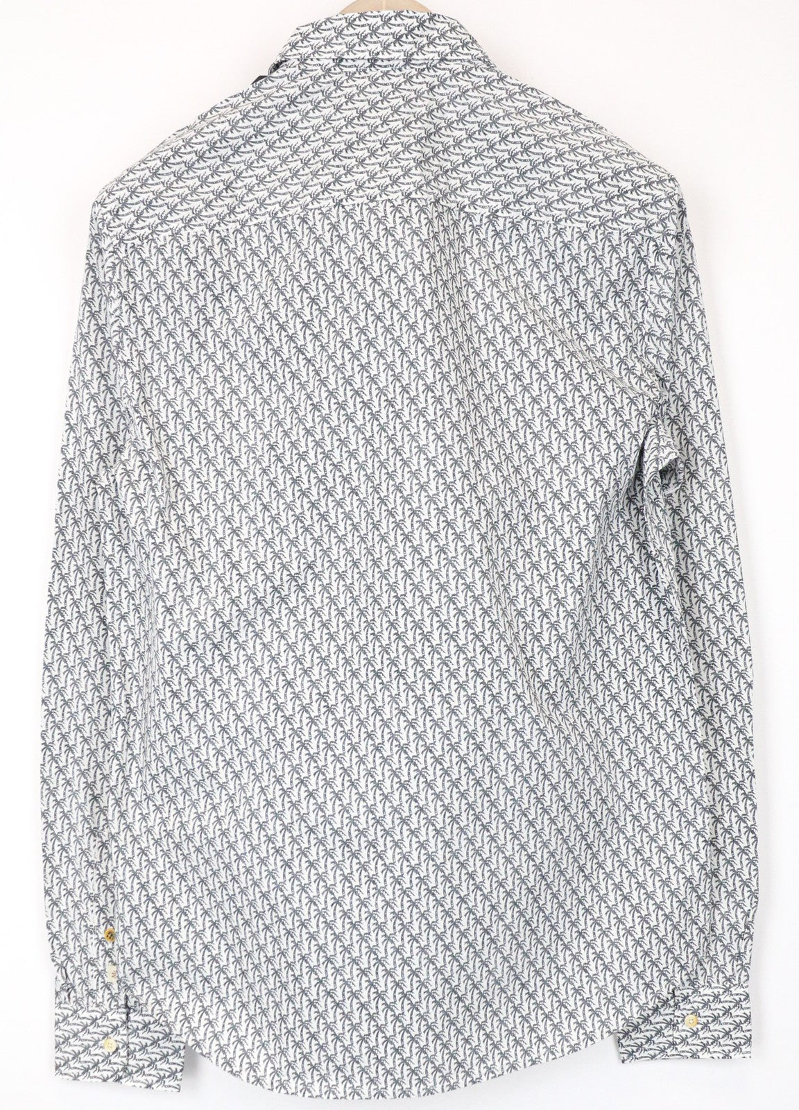 SCOTCH & SODA Men's Shirt S Grey Palm Print Summer Cotton Beach Button Up