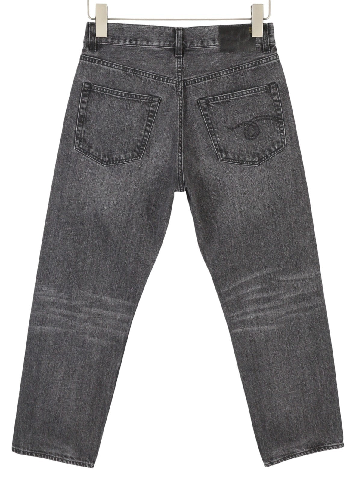 R13 Boyfriend Women Jeans 24 Wilson Black Whiskers Faded Cropped Straight PS25