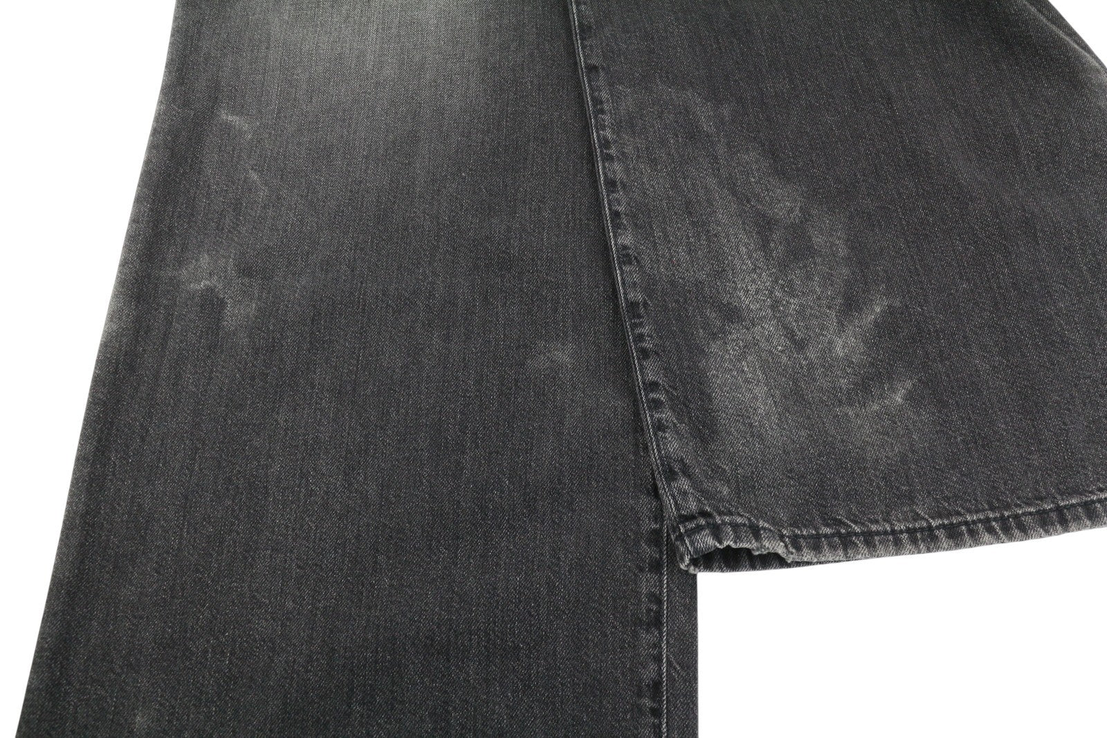 R13 Damon Pleated Women Jeans 28 Ellery Black Whiskers Faded Relaxed Fit Denim