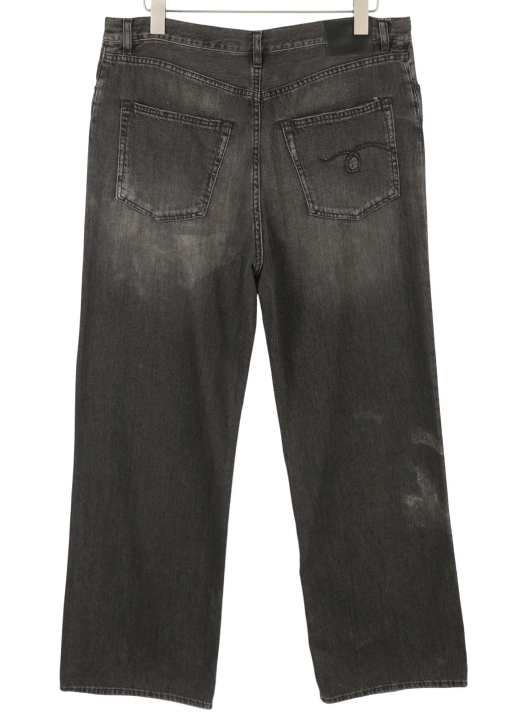 R13 Damon Pleated Women Jeans 28 Ellery Black Whiskers Faded Relaxed Fit Denim