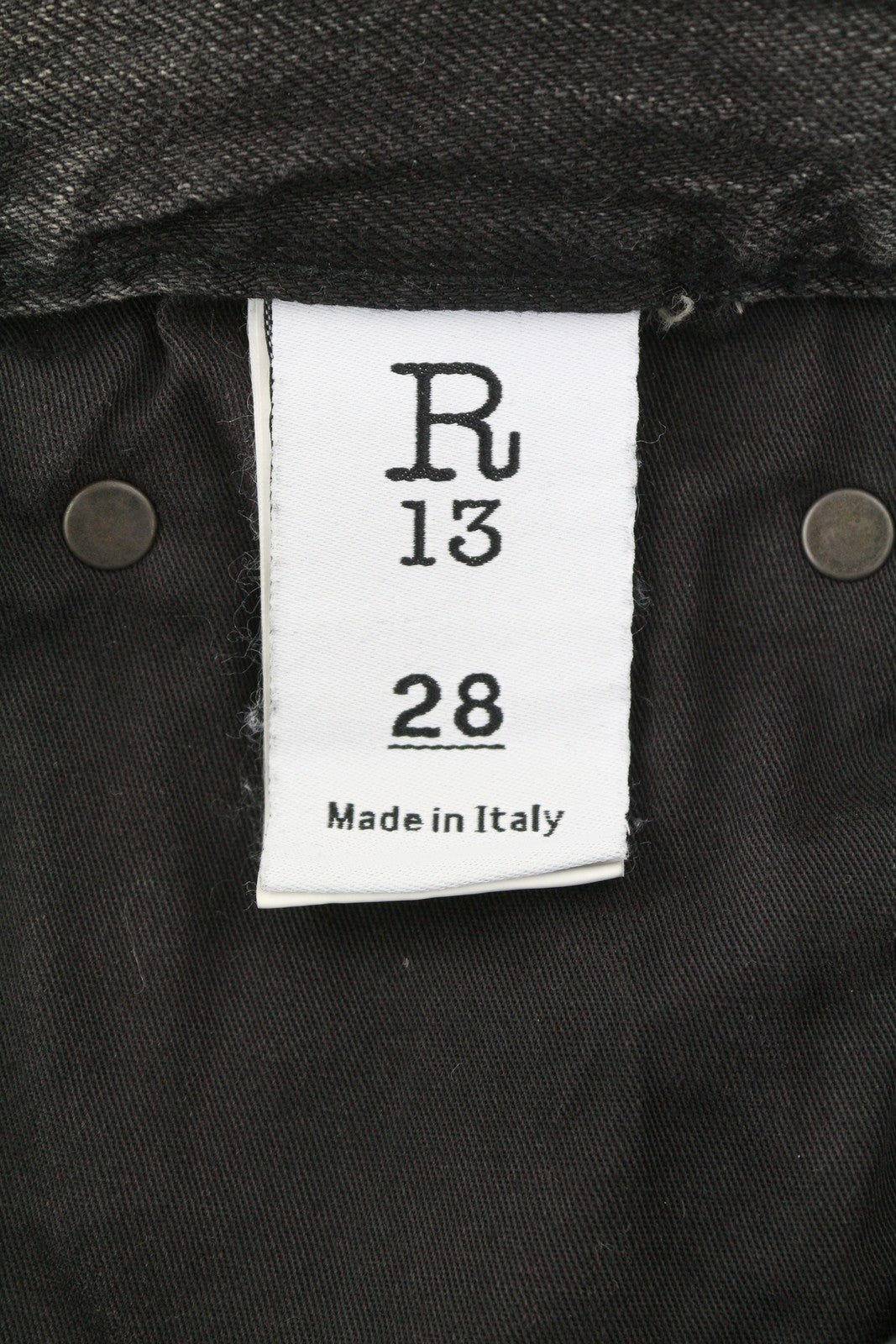 R13 Damon Pleated Women Jeans 28 Ellery Black Whiskers Faded Relaxed Fit Denim