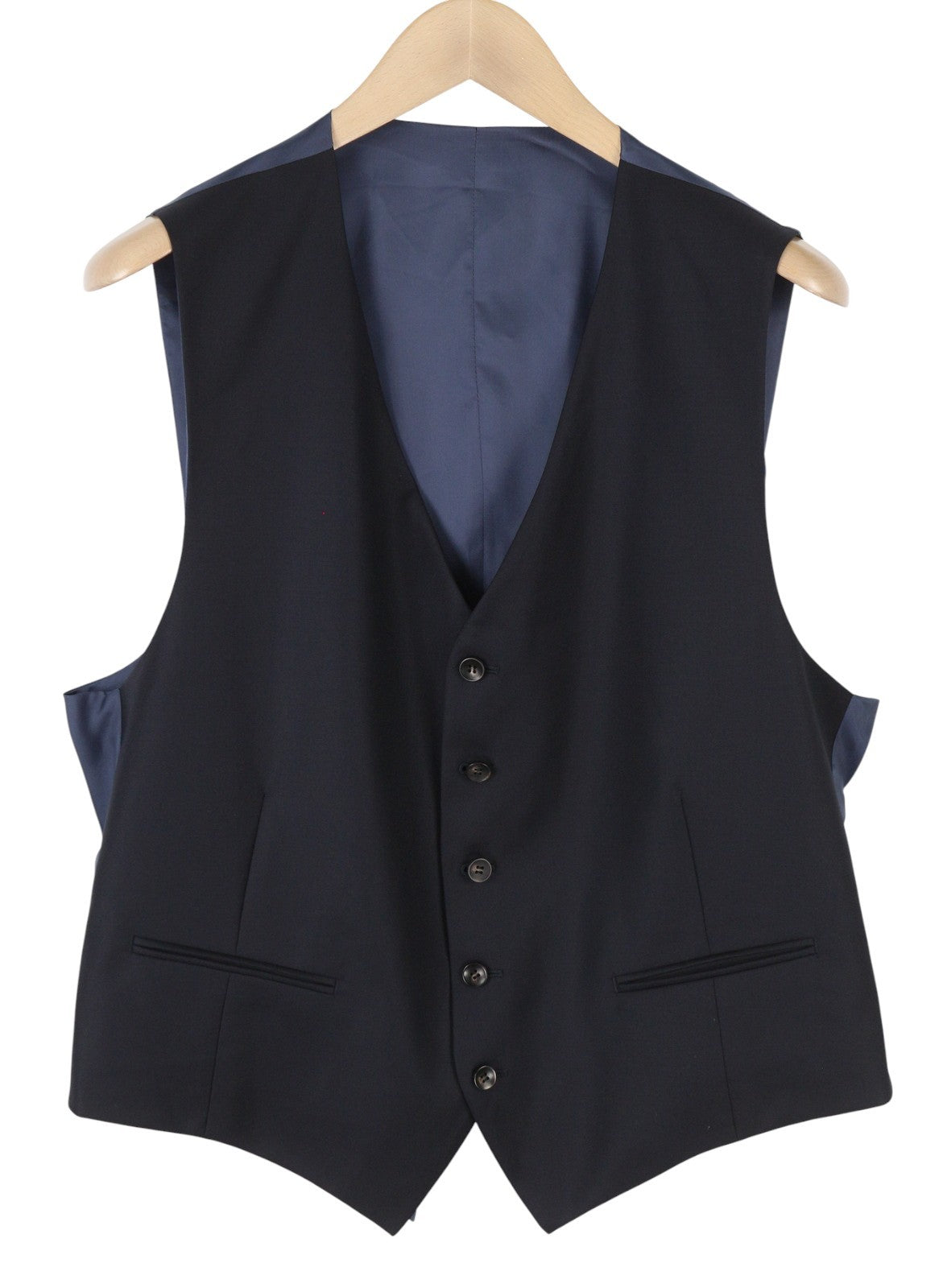 SUITSUPPLY Ferrara Men Waistcoat UK46S Dark Blue Wool Button-Up Formal Vest