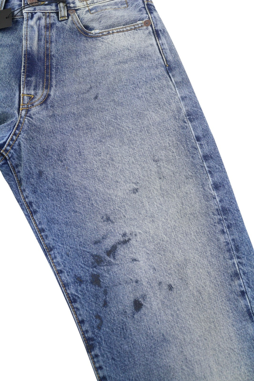 R13 Boyfriend Women Jeans 25 Jasper Whiskers Faded Cropped Zip Blue Denim PF25