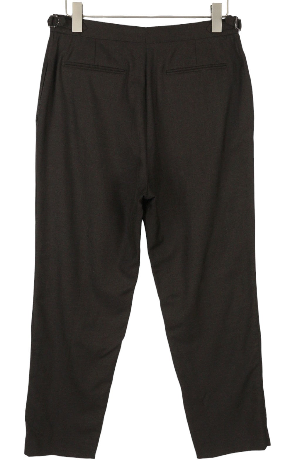 SUITSUPPLY Brescia Men Trousers UK42L Brown Wool Silk Linen Tapered Fit Zip Fly