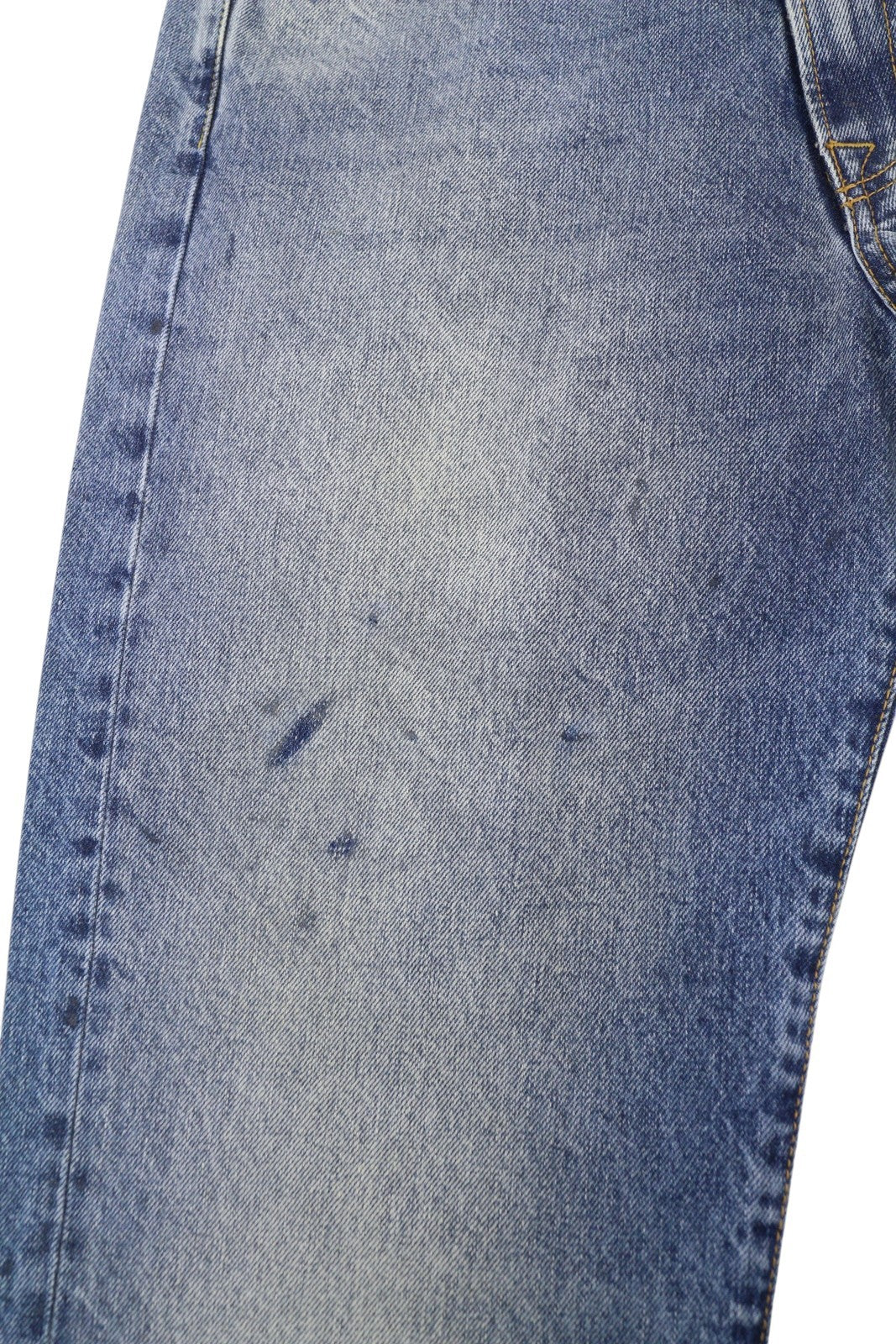 R13 Boyfriend Women Jeans 28 Jasper Whiskers Faded Cropped Zip Blue Denim PF25