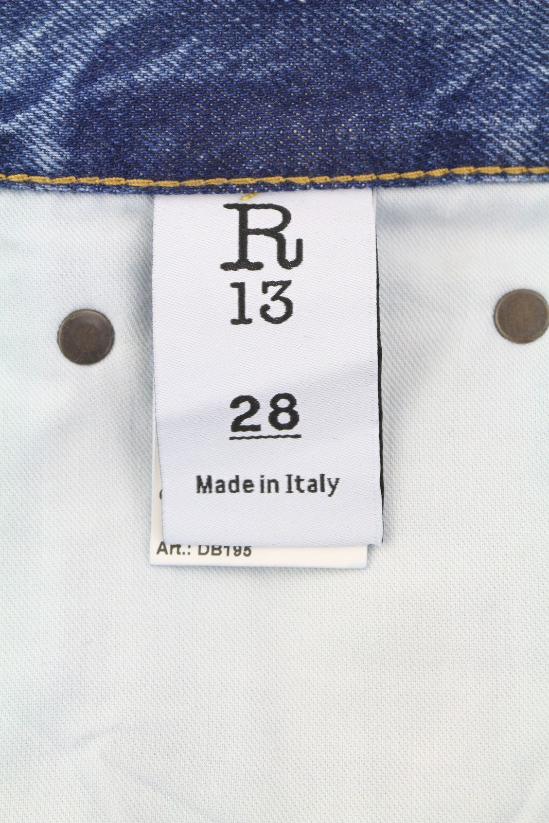 R13 Boyfriend Women Jeans 28 Jasper Whiskers Faded Cropped Zip Blue Denim PF25