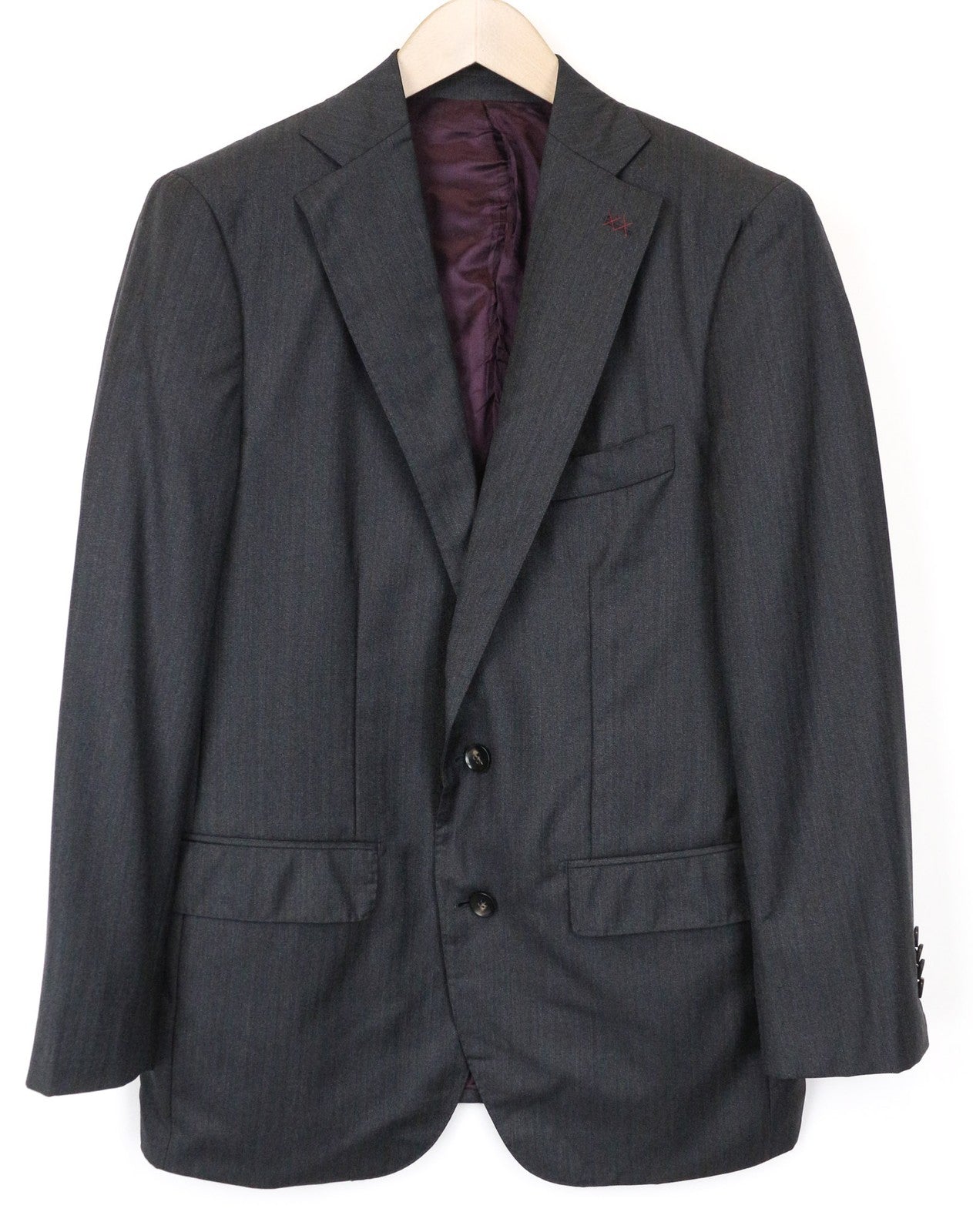 SUITSUPPLY Lazio Men's Blazer UK38S Grey Wool Herringbone Slim Classic Suit