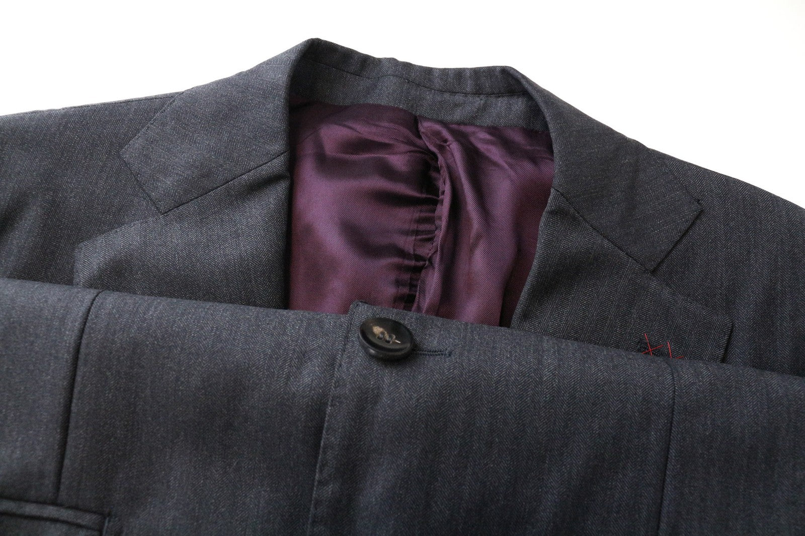 SUITSUPPLY Lazio Men's Blazer UK38S Grey Wool Herringbone Slim Classic Suit