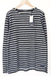 SCOTCH & SODA Men's Sweatshirt L Black Striped Cotton Crewneck Pullover