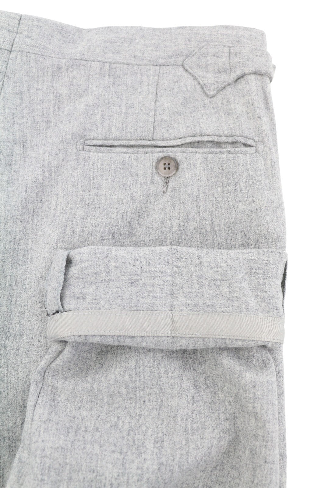 SUITSUPPLY Vigo ZC Men Trousers UK30S Grey Melange Flannel Wool Pleat Tapered