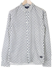 SCOTCH & SODA Men's Shirt M White Abstract Pattern Pure Cotton Button-Down