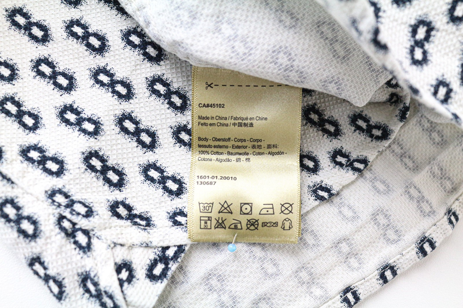 SCOTCH & SODA Men's Shirt M White Abstract Pattern Pure Cotton Button-Down