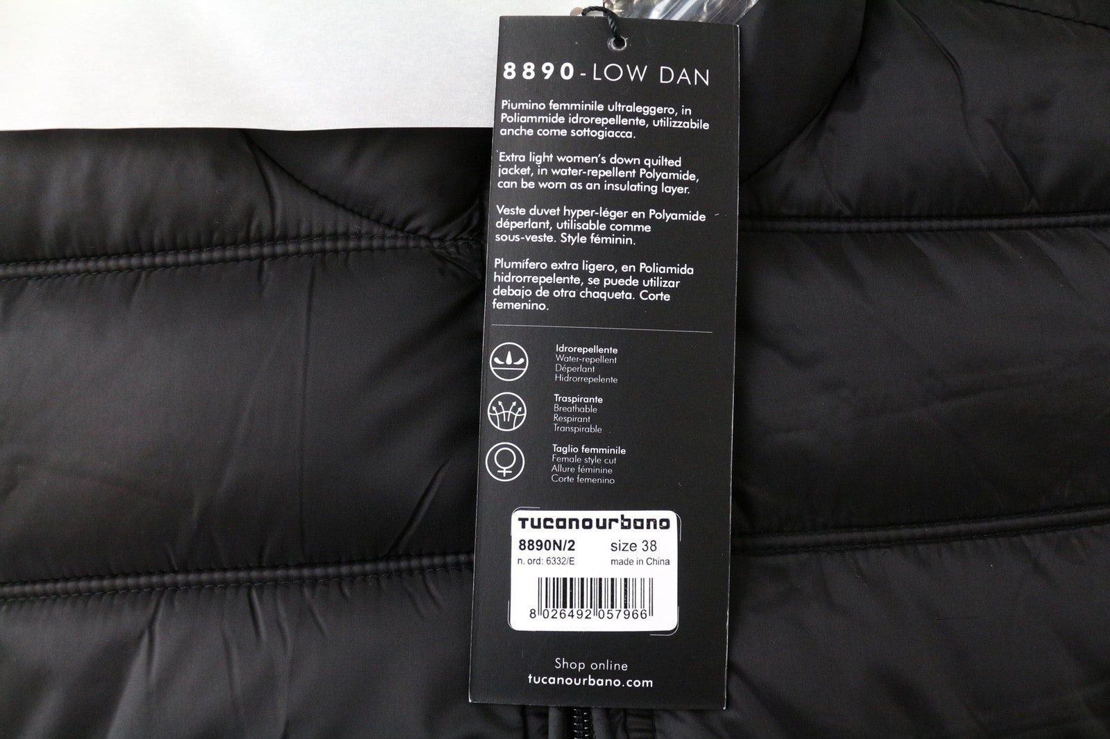 TUCANO URBANO moteriška striukė su žemu Dan slėgiu, IT38, juoda, su termoizoliacija ir vandeniui atsparia danga 