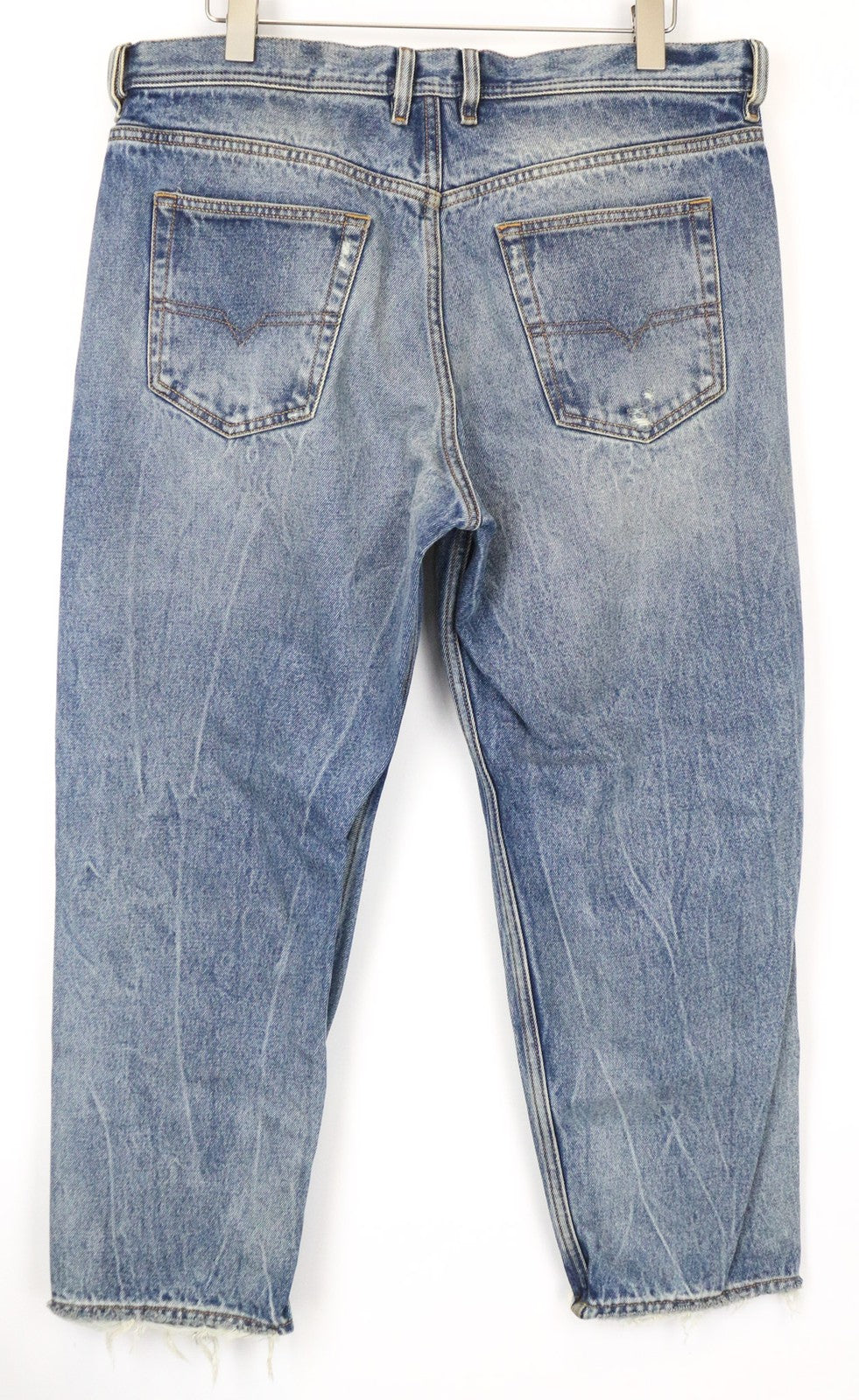 DIESEL Dagh-XP 084ZS Men's Jeans W34/L30 Straight Non-Stretch Blue Distressed