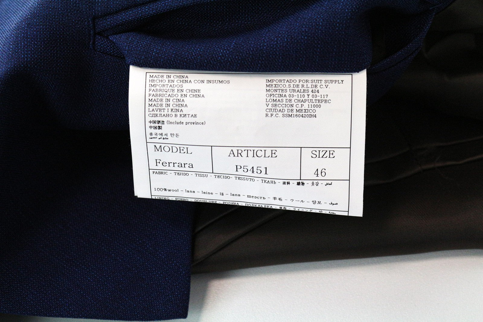 SUITSUPPLY Ferrara Men's Waistcoat UK36R Mid Blue Slim Pure Wool Formal Vest