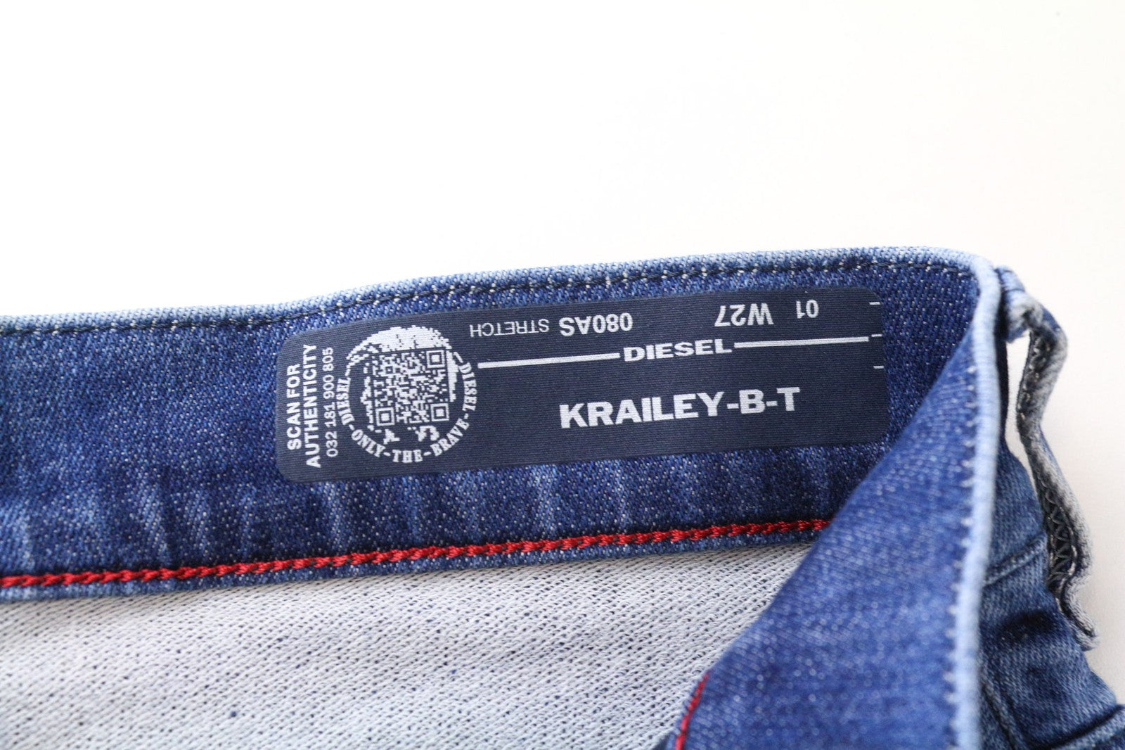 DIESEL Krailey-B-T 080AS Women's Jeans W27 Blue Jogg Sweat Stretch Distressed