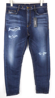 DIESEL KLY-NE 069JF Men's Jeans W32 Blue Jogg Sweat Stretch Distressed Taper