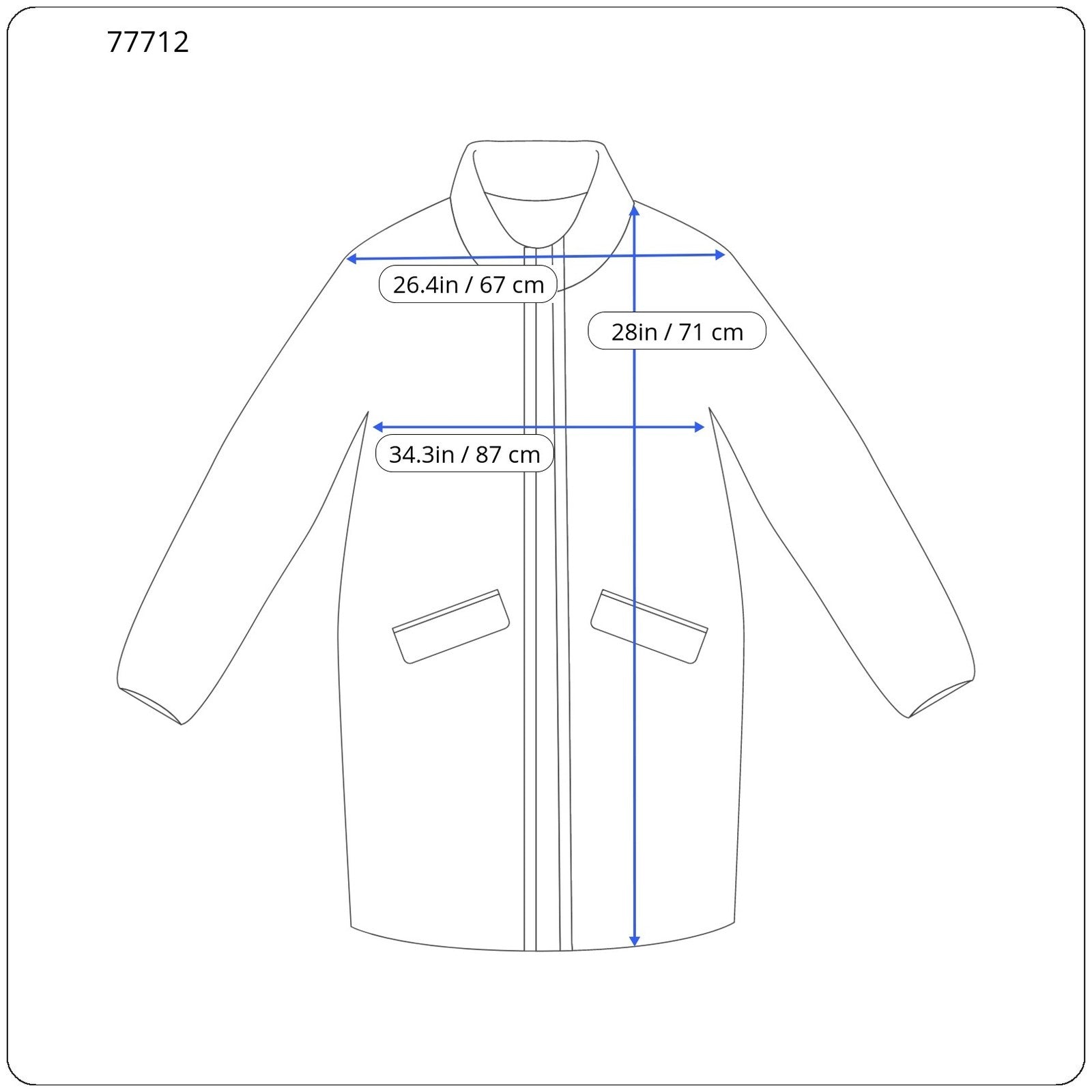 DESIGUAL Women's Coat 40 Blue Checked Tartan Wool Blend Kimono Relaxed Neck