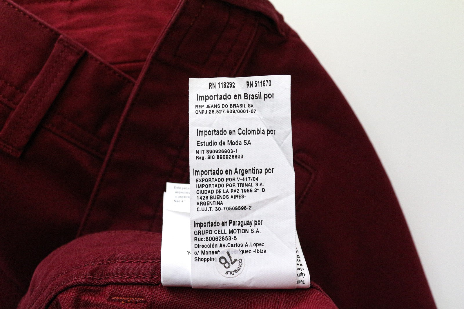 REPLAY Tom Men's Trousers W34/L30 Red Stretch Chino Straight Leg Zip Classic