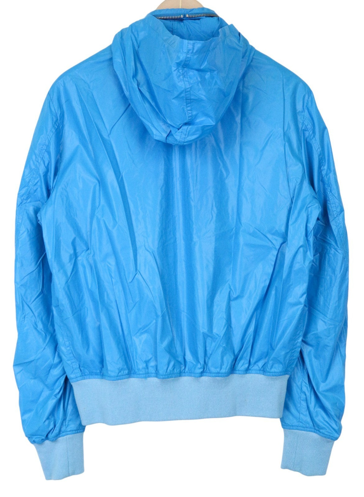 RICHMOND Men's Jacket IT48 Light Blue Hooded Windbreaker Double Zip Designer