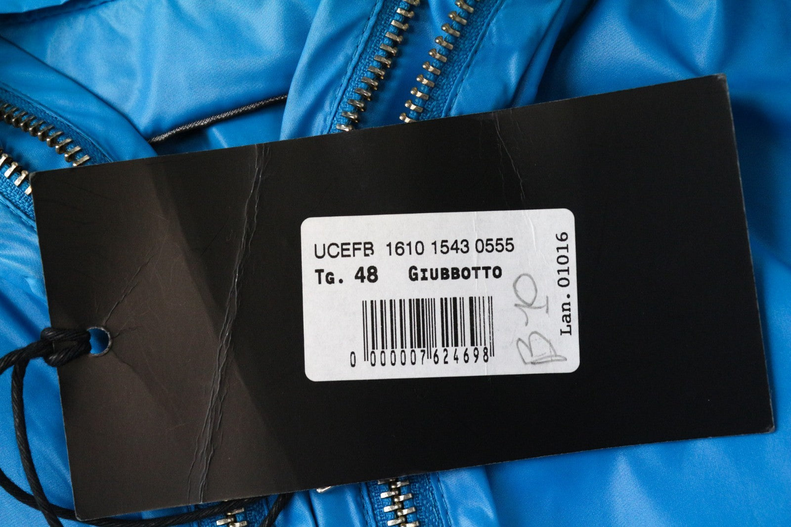 RICHMOND Men's Jacket IT48 Light Blue Hooded Windbreaker Double Zip Designer