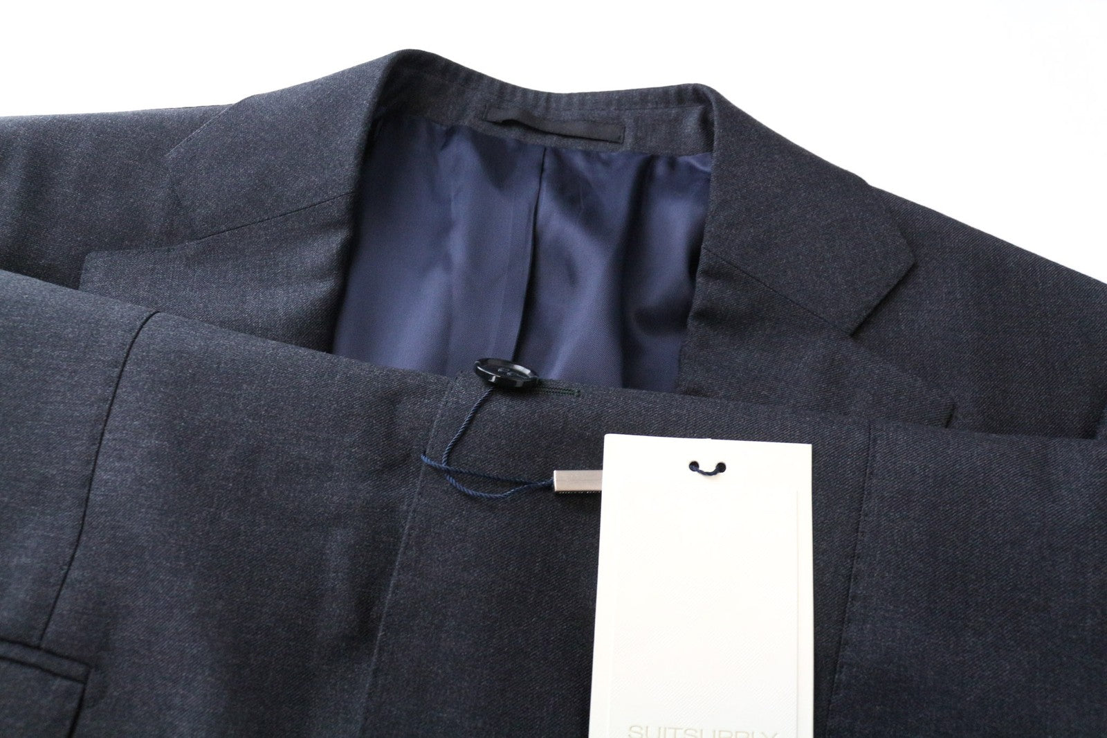 SUITSUPPLY Lazio Men's Blazer UK38L Slim Dark Grey Wool Melange Formal Coat