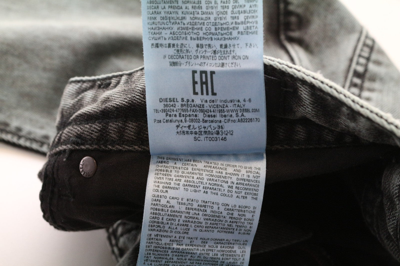 DIESEL D-Buster-CO 00SJ7S Men's Jeans W29 Blue Slim Regular Taper Non-Stretch