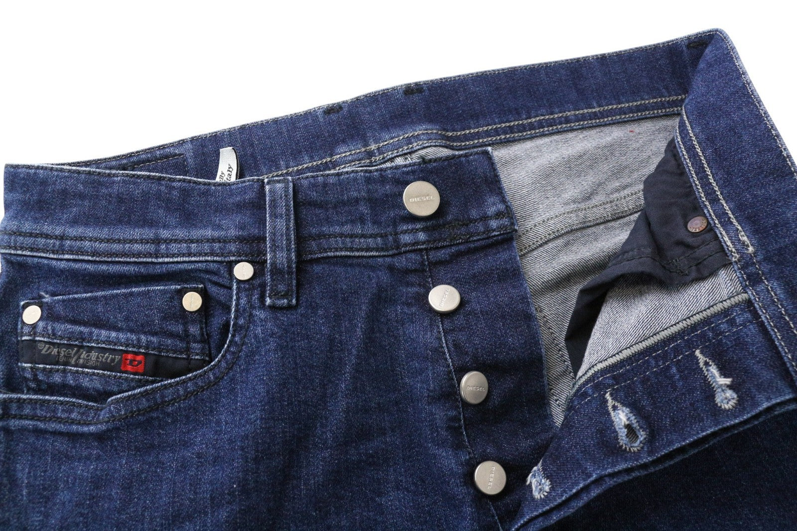 DIESEL Tepphar 084MM Men's Jeans W28/L32 Slim Carrot Blue Stretch Button Fly