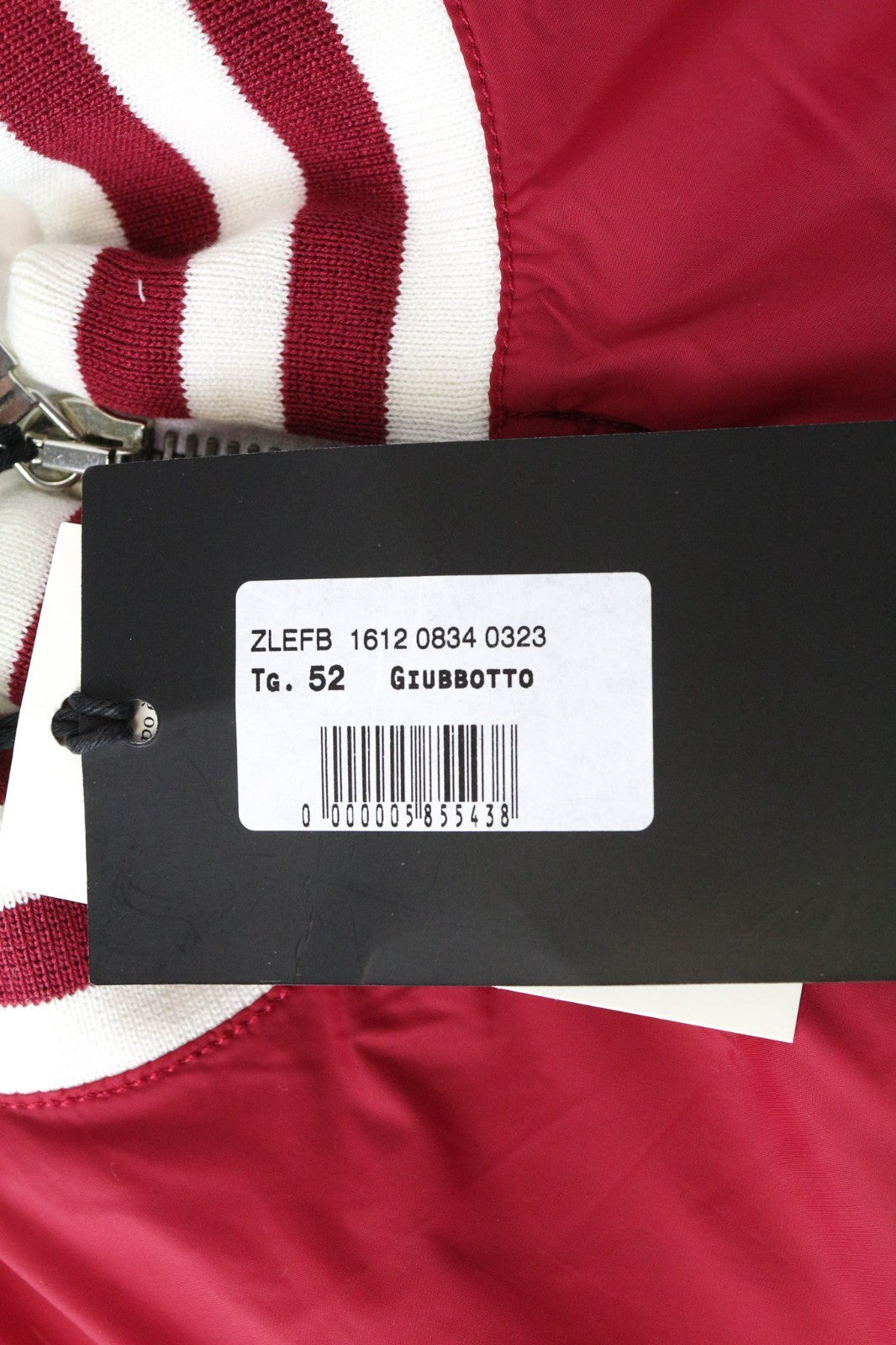 RICHMOND Men's Jacket IT52 Red Sports Designer Windproof Striped Rib Lined