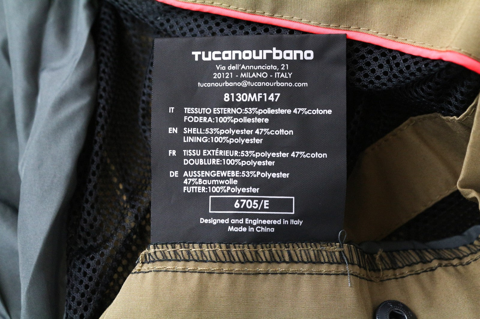 TUCANO URBANO Robert Men's Jacket IT48 Beige Water Repellent Breathable Moto