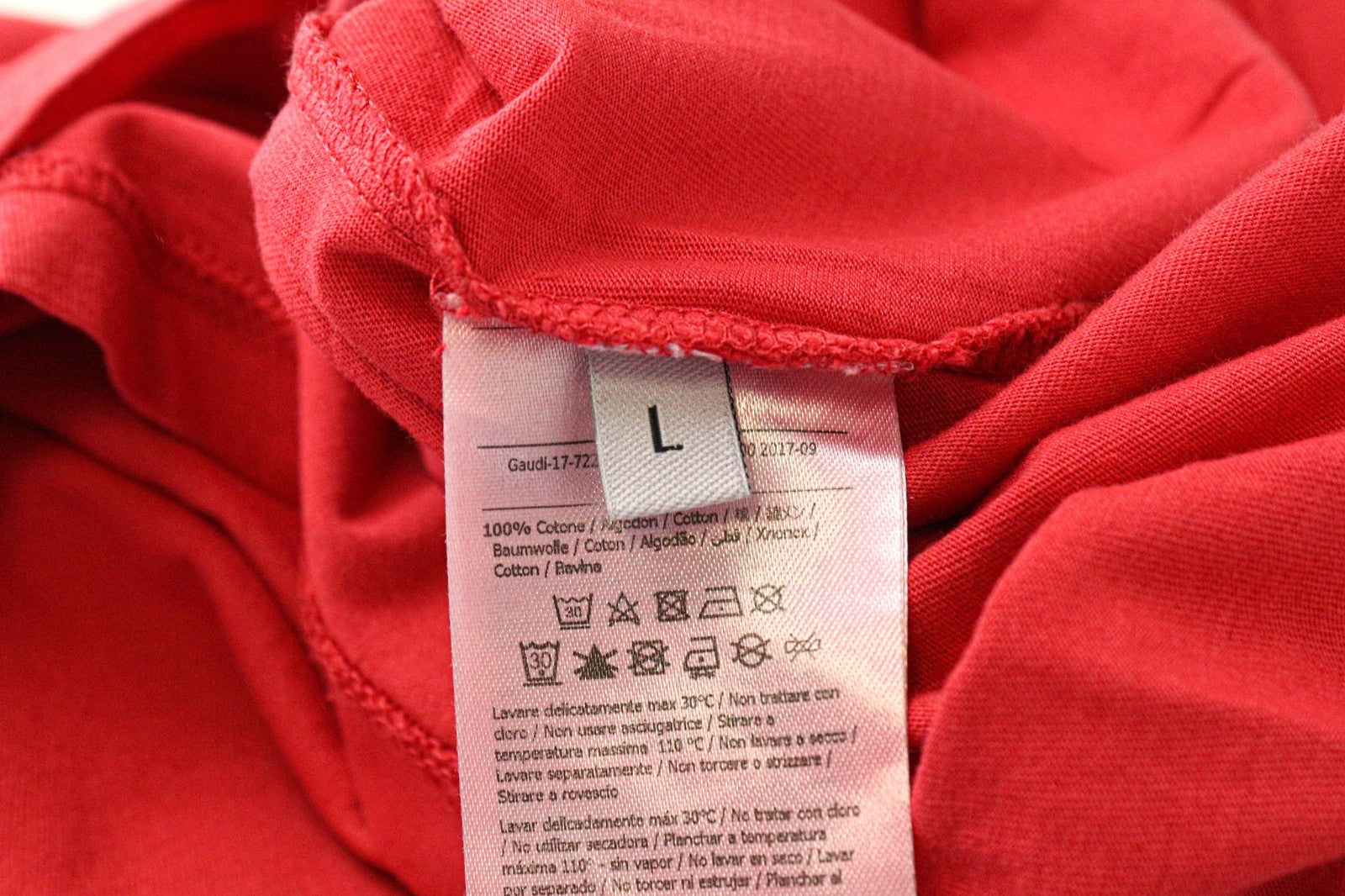 GAUDI JEANS Men's T-Shirt L Red Casual Cotton Short Sleeve Pullover Tee