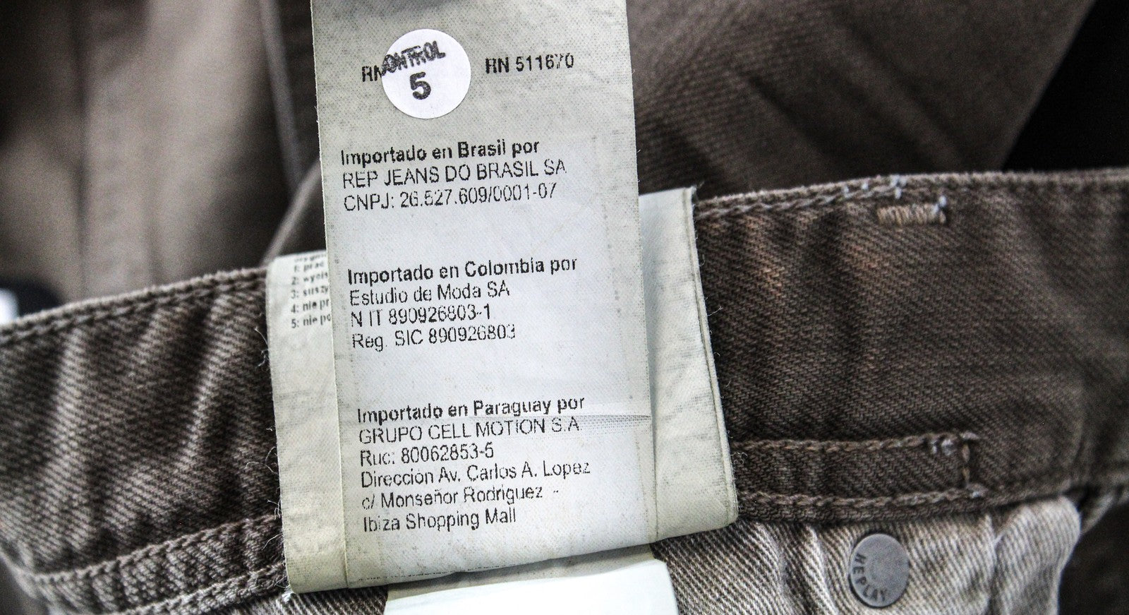 REPLAY Grover W31/L32 Brown Washed Straight Fit Cotton Stretch Button-Fly