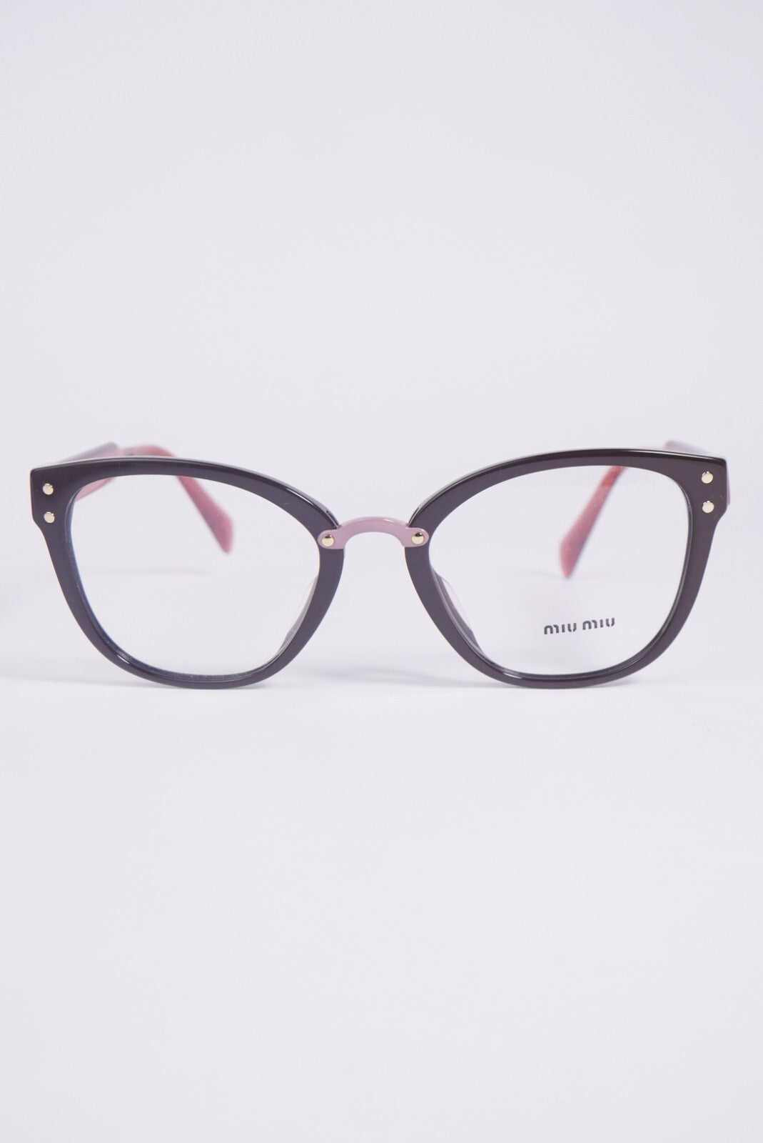 Miu Miu MU04QVA Women's Eyeglasses Brown Square Frame Demo Lens 140mm Full Rim