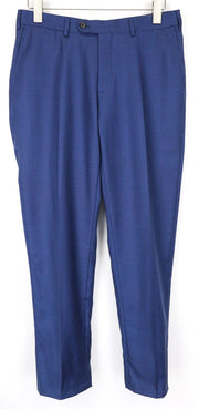 SUITSUPPLY Brescia Men Trousers UK32S Blue Pure Wool Pleat Front Classic