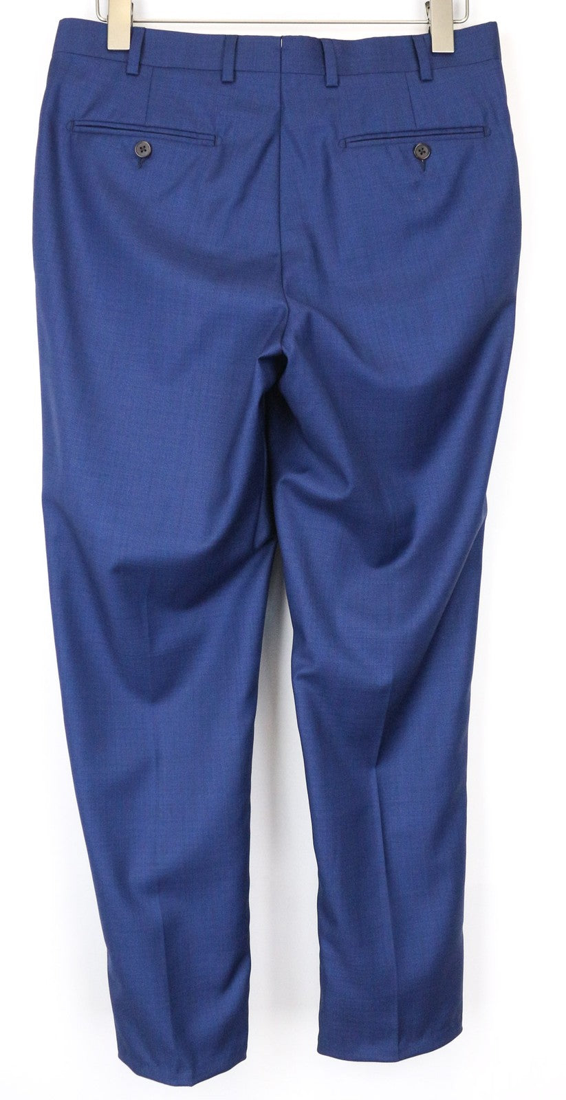 SUITSUPPLY Brescia Men Trousers UK32S Blue Pure Wool Pleat Front Classic